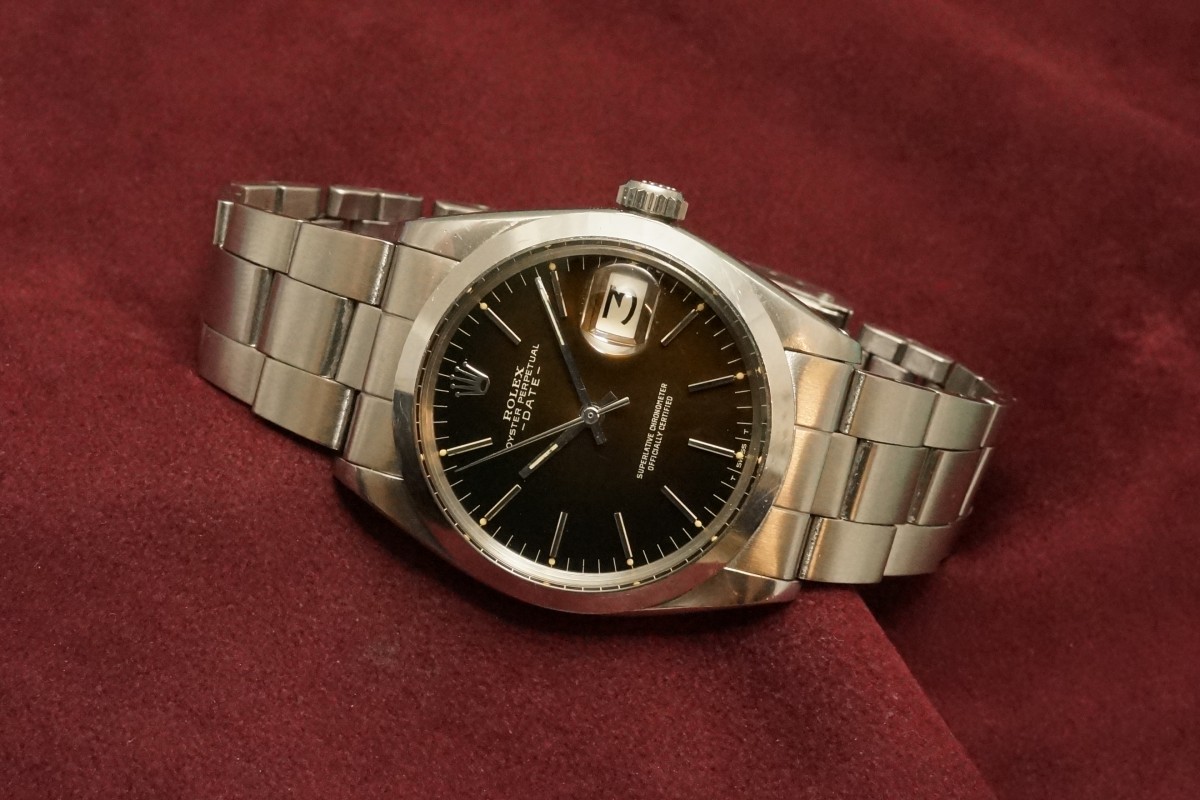 ロレックス OYSTER PERPETUAL -DATE- Ref-1500 Gilt/Gloss Brown DIAL ...