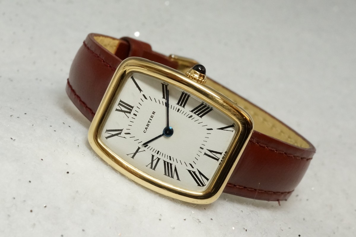 最低値101552333 カルティエ Cartier ファベルジェ 金無垢 時計 腕時計 レディース 手巻式 K18YG レザー ヴィンテージ アンティーク レア 仕上済 その他