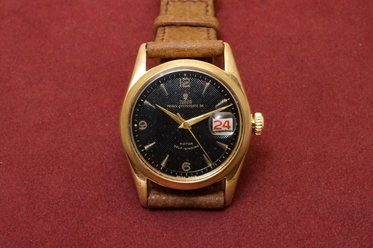 チュードル PRINCE OYSTERDATE 34 Ref-7914 Honeycomb Black Gilt Dial（RO-14／1956年)  | ロレックス その他s | VINTAGE WATCH - LIBERTAS:リベルタス