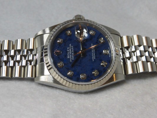 ロレックス デイトジャスト Ref-16234 Sodalite 10P Dial Sir-W（DR-17／1995年)の詳細写真3枚目