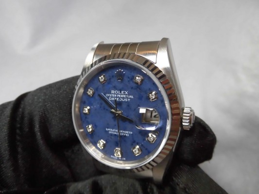 ロレックス デイトジャスト Ref-16234 Sodalite 10P Dial Sir-W（DR-17／1995年)の詳細写真5枚目