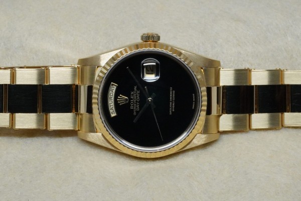 ロレックス デイデイト 18238 18KYG ONYX DIAL（RD-94／1995年)の詳細写真4枚目