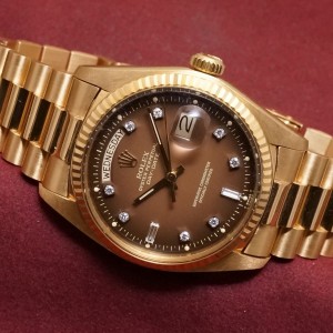 ロレックス デイデイト Ref-1803/8 Brown Gradation 10 Point Diamond Dial