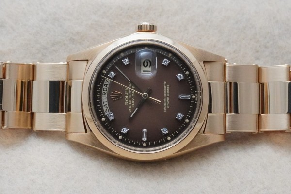 ロレックス デイデイト Ref-1802/8 Brown Gradation 10 Point Diamond Dial（RD-82／1969年)の詳細写真4枚目