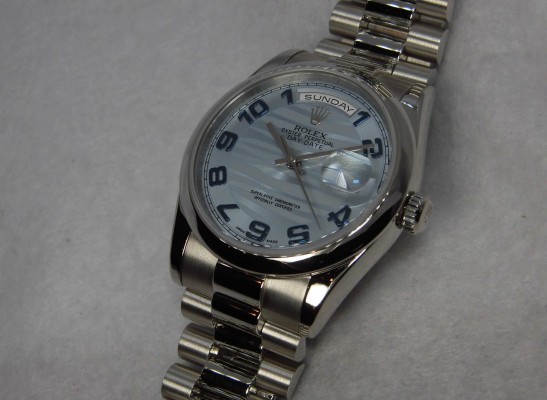 ロレックス デイデイト Ref-118206 PT ICE BLUE Roman Dial（RD-84／2001年)の詳細写真5枚目