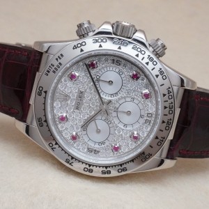 ロレックス デイトナ Ref-16519 El Primero Sir-A PAVE DIAMOND DIAL RUBY INDEX GUARANTEE & BOX