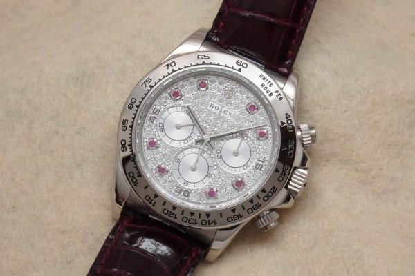 ロレックス デイトナ Ref-16519 El Primero Sir-A PAVE DIAMOND DIAL RUBY INDEX GUARANTEE & BOX（RD-102／1999年)の詳細写真3枚目